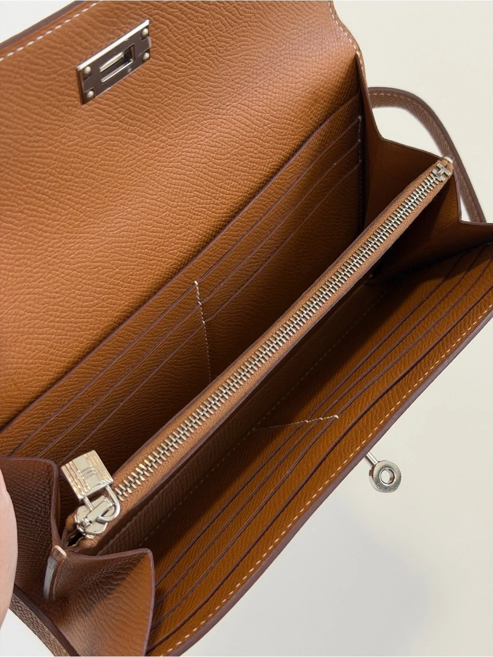 Hermes Gold Epsom Kelly Wallet with Palladium Hardware 2018